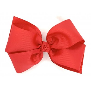 Red (Bright Red) Grosgrain Bow - 6 Inch
